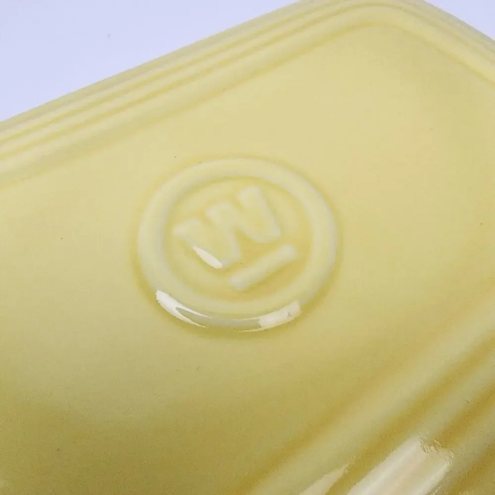 Westinghouse Refrigerator Covered Dish by Hall China Ohio Blue & Yellow 7